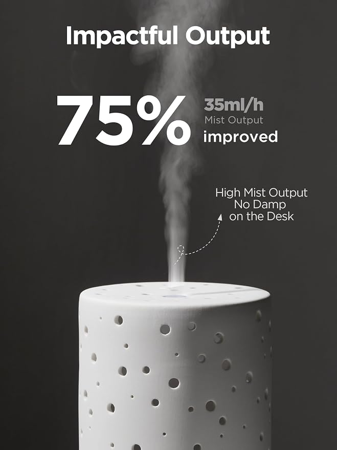 InnoGear Essential Oil Diffuser, 150ml Ceramic Ultrasonic Air Humidifier Cool - Image 3