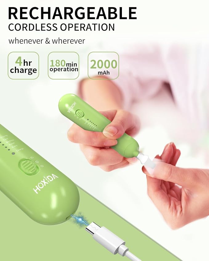 Professional Manicure Pedicure Kit, Cordless Electric Nail File Set, - Image 4