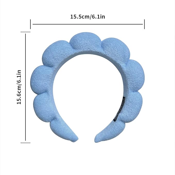 KVZVK Puffy Sponge Spa Hairband, 2 Pack - Image 5
