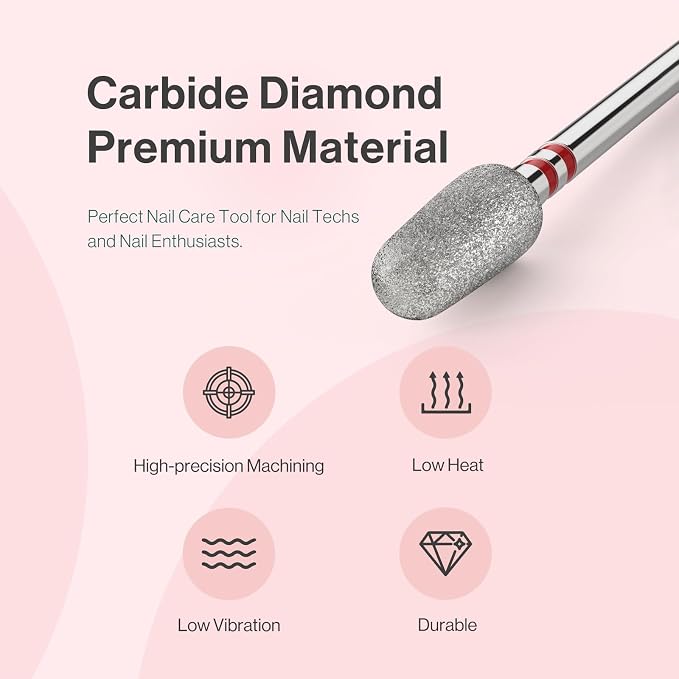 MelodySusie 5mm Round Tapered Cuticle Clean Nail Drill Bit 3/32'', Professional - Image 6
