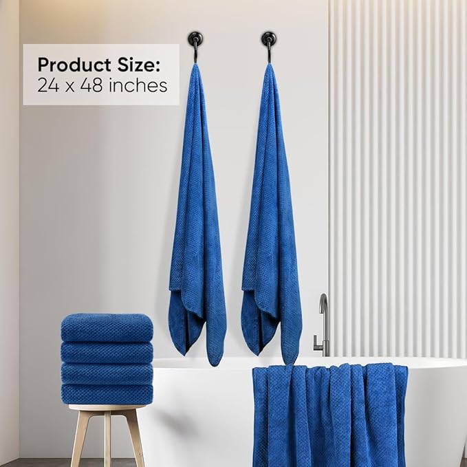 HOMEXCEL 6 Pack Bath Towel Set, Microfiber Ultra Soft Highly Absorbent Bath - Image 2