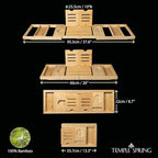 Temple Spring Foldable Bamboo Bathtub Tray Caddy - Image 3