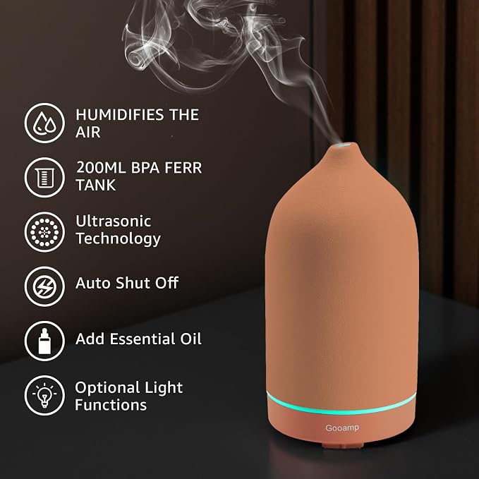 Gooamp 200ML Ceramic Essential Oil Diffuser - Image 3