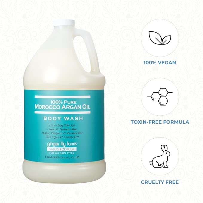 Ginger Lily Farms Salon Formula 100% Pure Morocco Argan Oil Body Wash - Image 6
