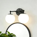 AKEZON 2-Light Black Bathroom Vanity Light Fixture, Modern Minimalist Vanity by AKEZON