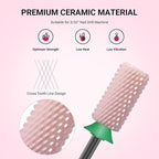 MelodySusie Ceramic Nail Drill Bits, 3/32'' Chamfer Flat Top Large Barrel Bits - Image 2