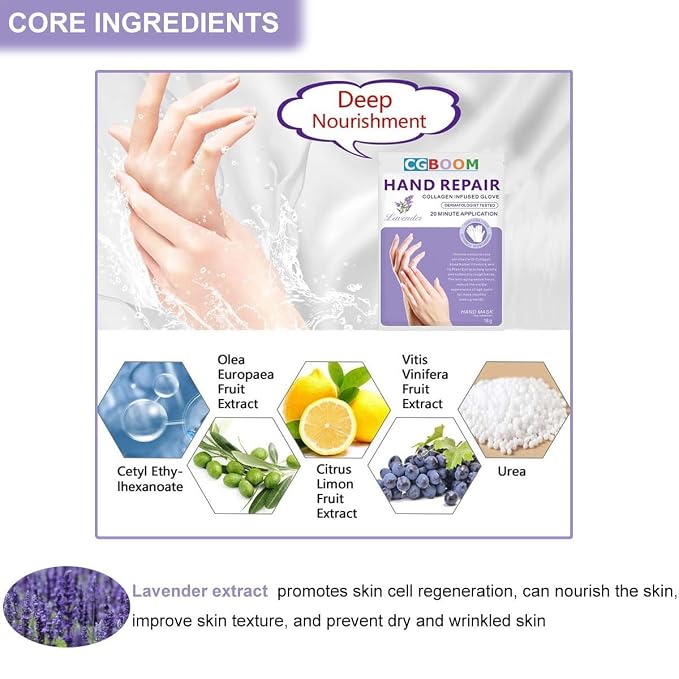 Hand Mask Moisturizing Glove 3 pack, Hand Peel Mask Exfoliating Gloves - Image 4