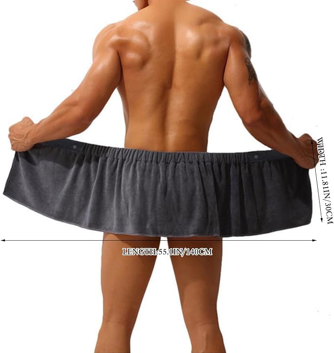 Men Boys Soft Wearable Bath Towel Short Pants Adjustable Mircofiber Towel Pool - Image 2