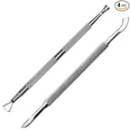 Premium Stainless Steel Manicure Tools 2-Piece Set, Upgraded Cuticle Pusher & by HIFAU