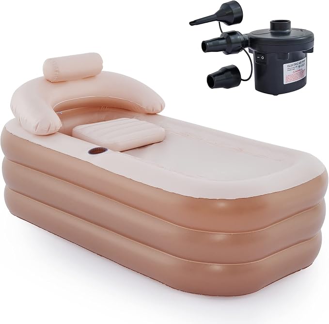 CO-Z Inflatable Bathtub with Electric Air Pump and Bath Pillow Headrest by CO-Z