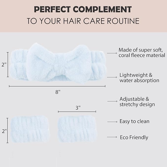 Ayesha Blue Spa Headband and Wristband Set - Image 4