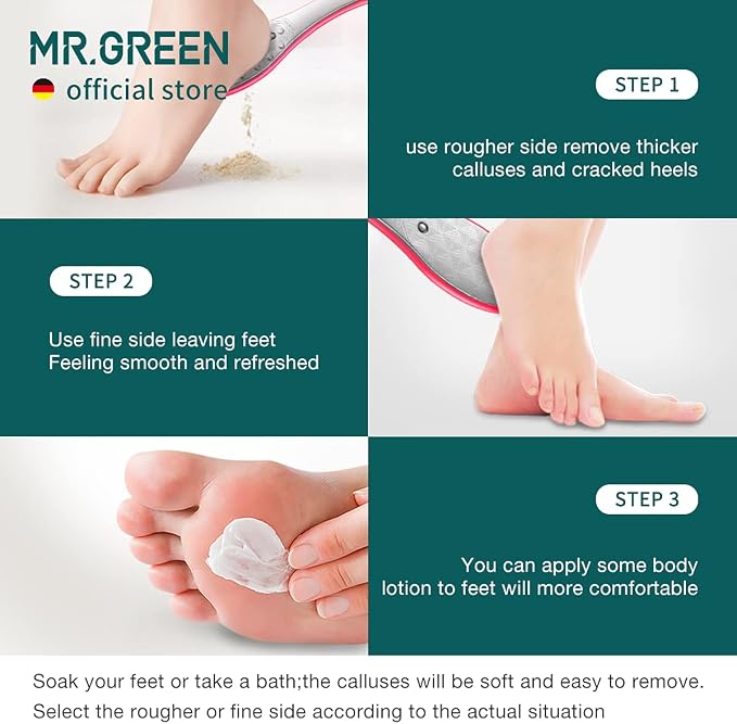 MR.GREEN Foot File Double Sided Pedicure Foot Care Tools Professional Callus - Image 5