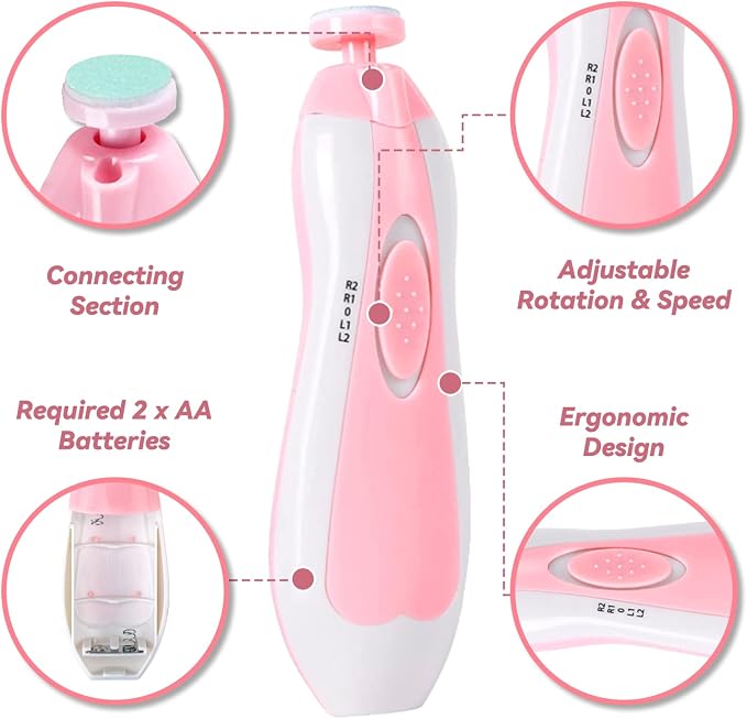 Qunlions life Baby Nail Trimmer Electric-6 in 1 Baby Nail File Clippers Infant - Image 2