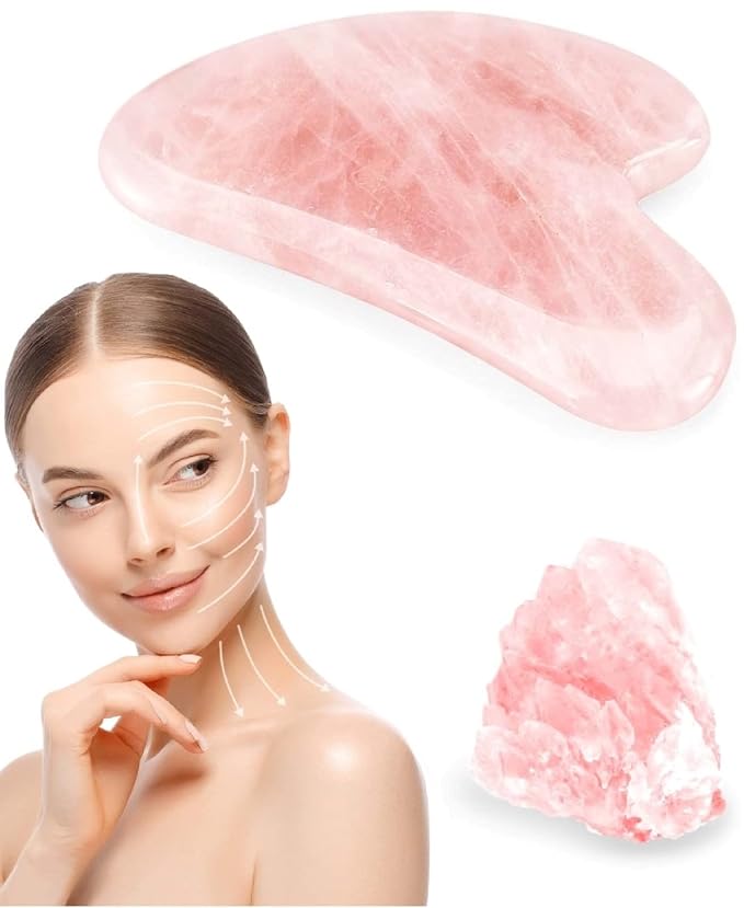 Natrual Rose Quartz Gua Sha Facial Tools | Guasha Tool by GUASHAPE