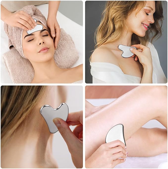 URAQT Stainless Steel Gua Sha Facial Tools Guasha Tools - Image 8