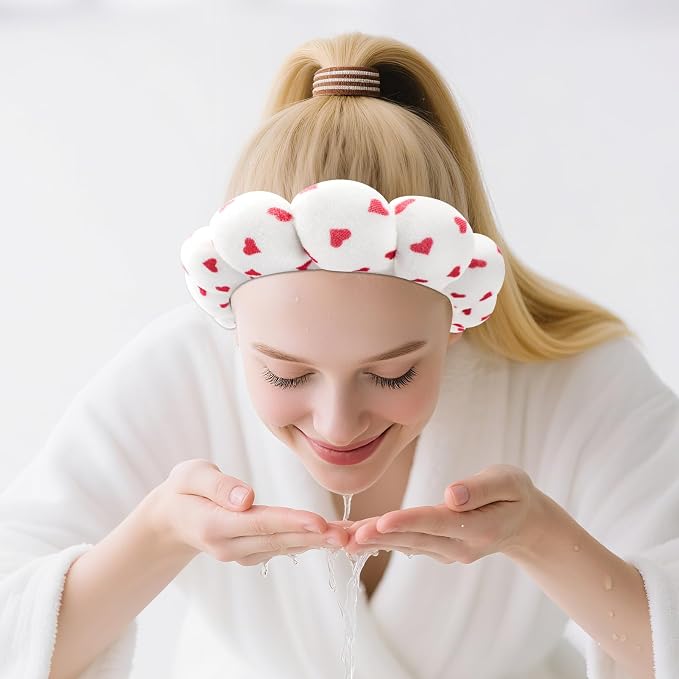 Zkptops Spa Headband for Washing Face Wristband Set Sponge Makeup Skincare - Image 9