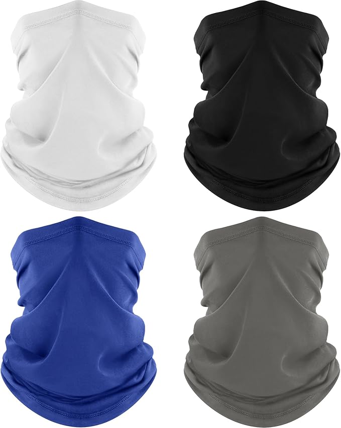 ROXUN 4 Pack Neck Gaiter, Cooling Breathable Face Mask UV Protection Scarf by Roxun