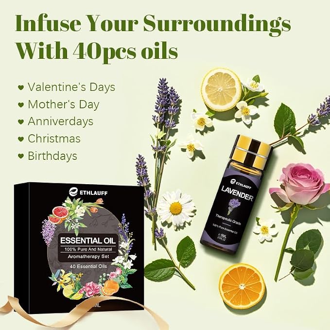 Essential Oils Set 40 Pcs, Humidifier, Candle Bath Bombs Making, 40 * 5ML - Image 4