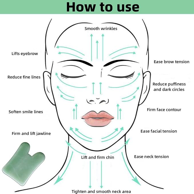 Gua Sha Facials Tools for Nose Massage Tools Board Natural Jade Stone for SPA - Image 3