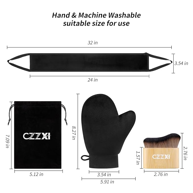 CZZXI Tanning Mitt, Body Brush & Back Tanner Applicator Kit – Self-Tan - Image 3