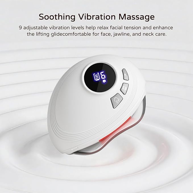 Professional LED Red Light Gua Sha Massager, 9-Level Adjustable Face and Neck - Image 5