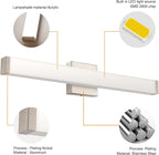 Bathroom Vanity Light Brushed Nickel Square LED 24 inch 14W 4000K Natural White - Image 4