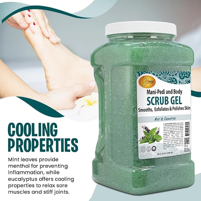 SPA REDI - Exfoliating Scrub Pumice Gel, Mint and Eucalyptus, 128 Oz - Manicure - Image 7