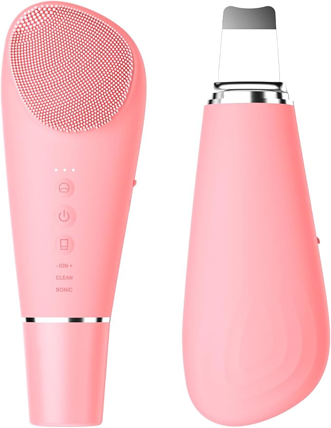Silicone Face Scrubber Blackhead Scraper Rechargeable 2-in-1 Facial Cleansing by Unknown