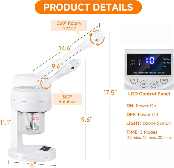 Nano Ionic Facial Steamer, Portable Face Steamer - Image 2