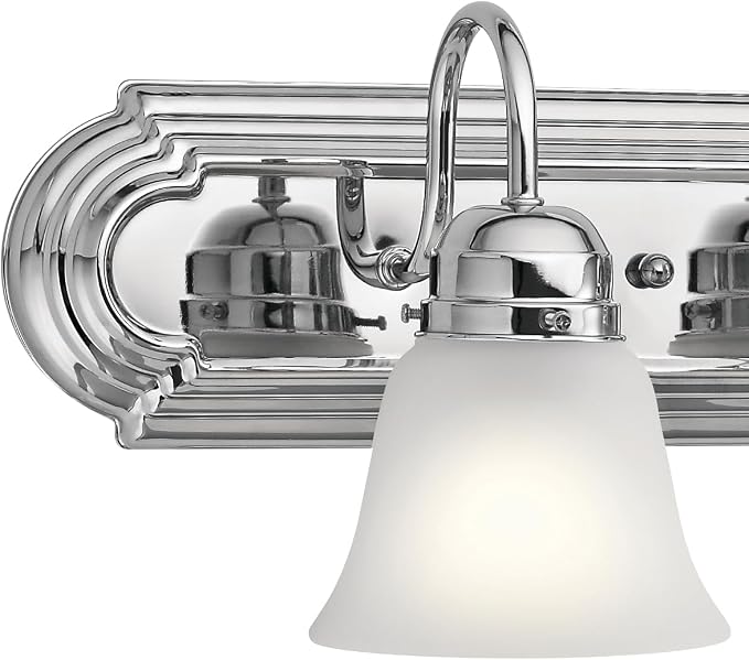 Kichler 24" 3-Light Vanity Bath Light in Chrome, Modern Bathroom Light - Image 3
