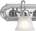 Kichler 24" 3-Light Vanity Bath Light in Chrome, Modern Bathroom Light - Image 3