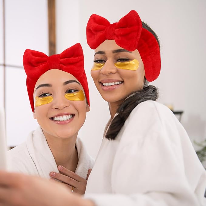 Semato 8 Pcs Red Spa Headband Skincare Headbands - Image 5