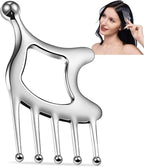 Metal Gua Sha Facial Tools, Portable Scalp Massage Tool, 5 in 1 Massage Comb by InfiniteRelax