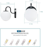 Industrial Bedroom Wall Sconce Black Indoor Wall Light Fixture Milk White Globe - Image 3