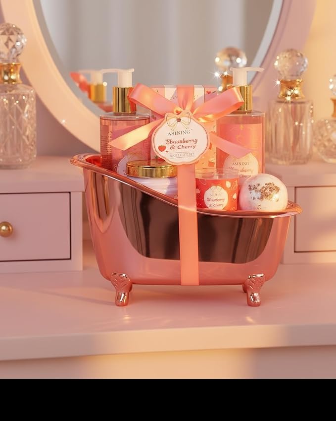 Gift Basket for Women, Strawberry Spa Baskets for Women Gifts, Beauty & - Image 8