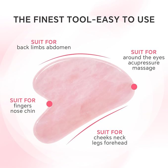 Jade Roller & Gua Sha Set for Face – 4PCS Natural Facial Massage Tools Kit - Image 6