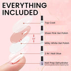AILLSA Nail Extension Kit Short Almond Nail Tips 240pcs - Image 2
