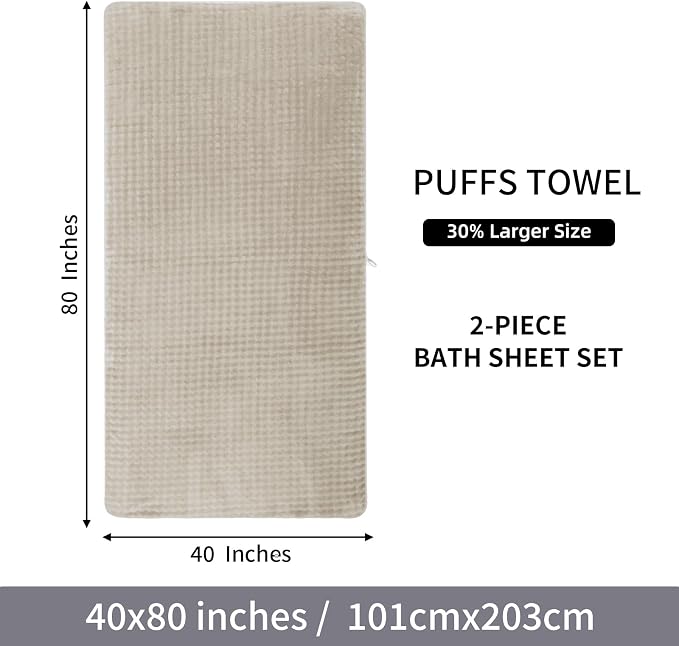 KBY Bath Towels Set of 2, Extra Large Bath Sheets 40X80 Inches, Quick Dry - Image 8