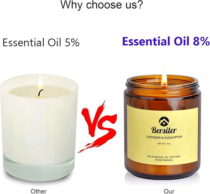 Aromatherapy Candles, Scented Candles, 7OZ Lavender Eucalyptus Candles Stress - Image 6