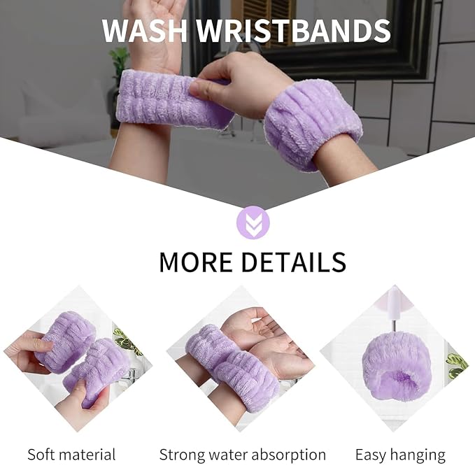 6 Pcs Elastic Microfiber Spa Headband Set - Image 3