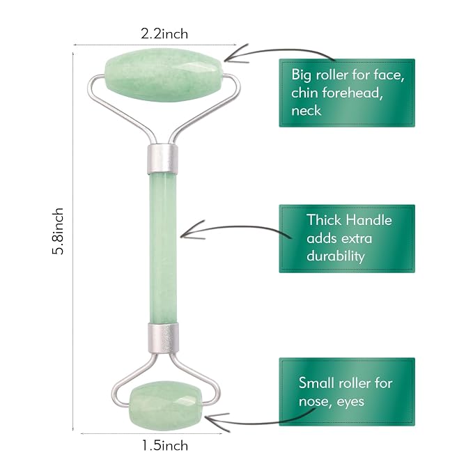 Jade Roller for Face Dpolla Dual-Sided Facial Massager - Image 4