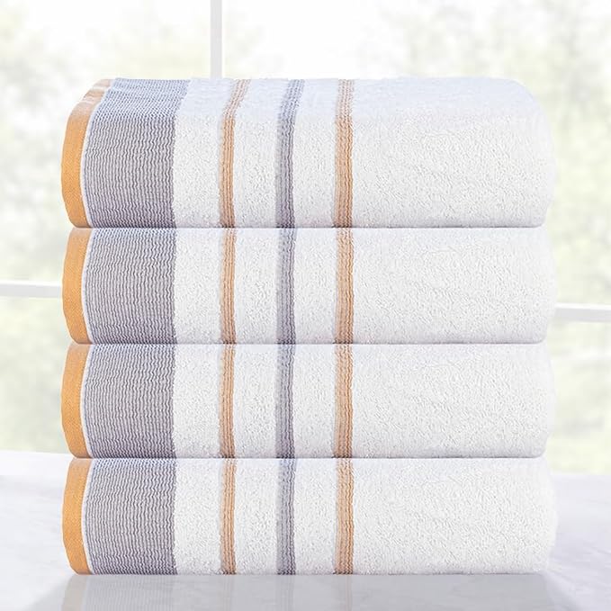CASA COPENHAGEN White Bay 4Pcs 100% Egyptian Cotton Designer Hand Towels Gift - Image 3