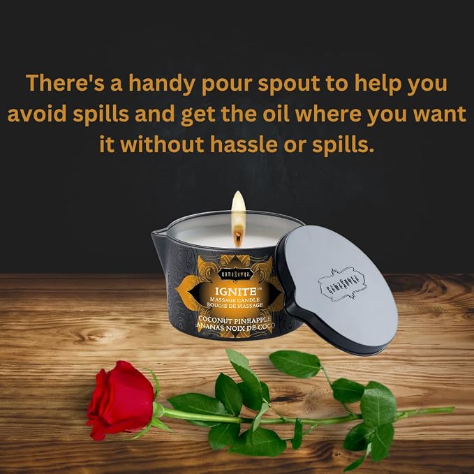KAMA SUTRA Ignite Coconut Pineapple 6 oz Massage Candle - Image 5