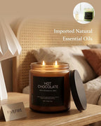 Hot Chocolate Home Scented Candles, 13oz Organic Soy Wax, 76-Hour Clean Burning - Image 6