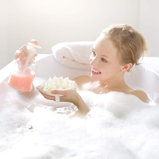 Boao 3 Pcs Bath Shower Pouf Sponge Mesh Pouf Shower Ball Exfoliating Body - Image 5