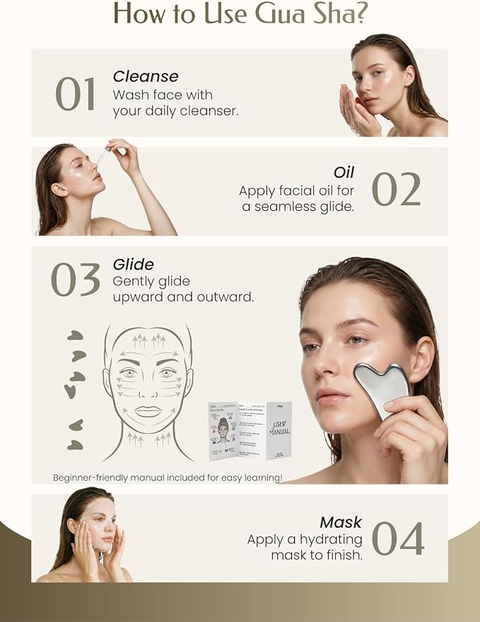 Stainless Steel Gua Sha Facial Tools, Guasha Tool - Image 5