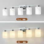 5-Light Bathroom Light Fixtures, Modern Vanity Lights, Chrome Metal Wall Lamp - Image 7