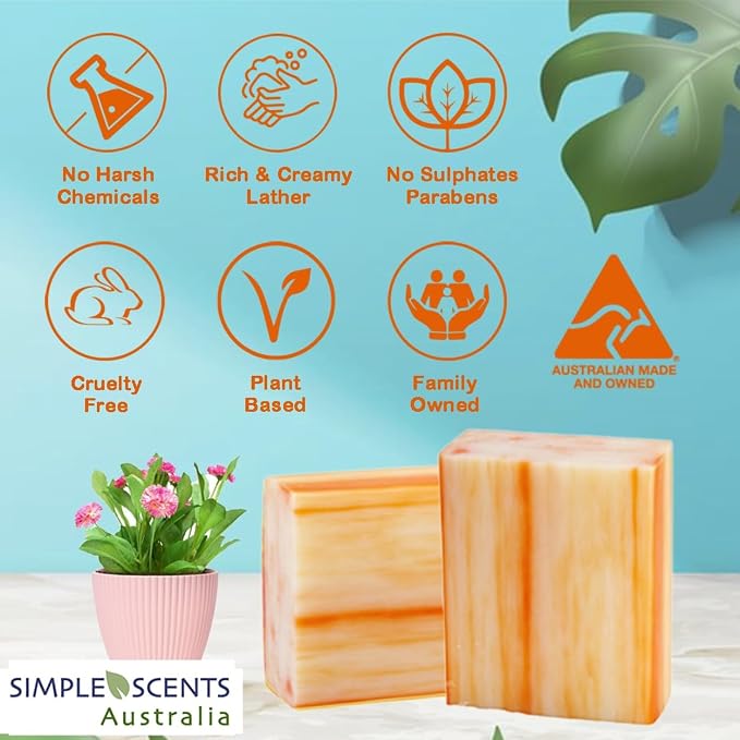 Simple Scents Australia Orange Zest Scented Natural Soap Bars, 3.5oz - Image 4