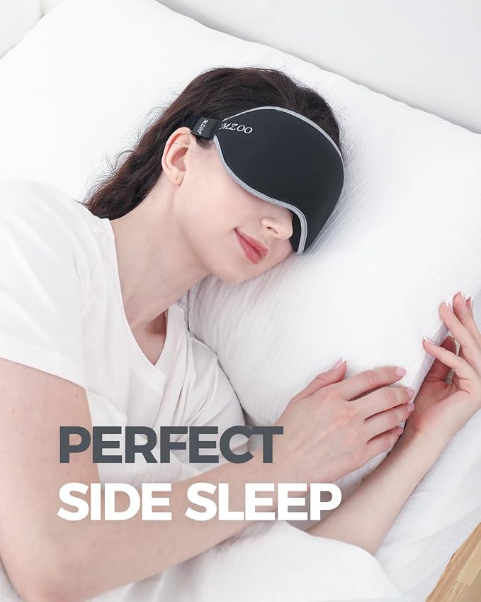 MZOO Luxury Sleep Mask for Back, Side Sleeper, Complete Light Blocking Sleeping - Image 2
