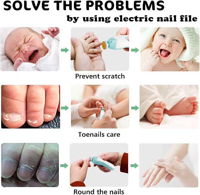Baby Nail Trimmer Electric Nail File Baby Nail Clippers, 20 in 1 Safe Nail - Image 6